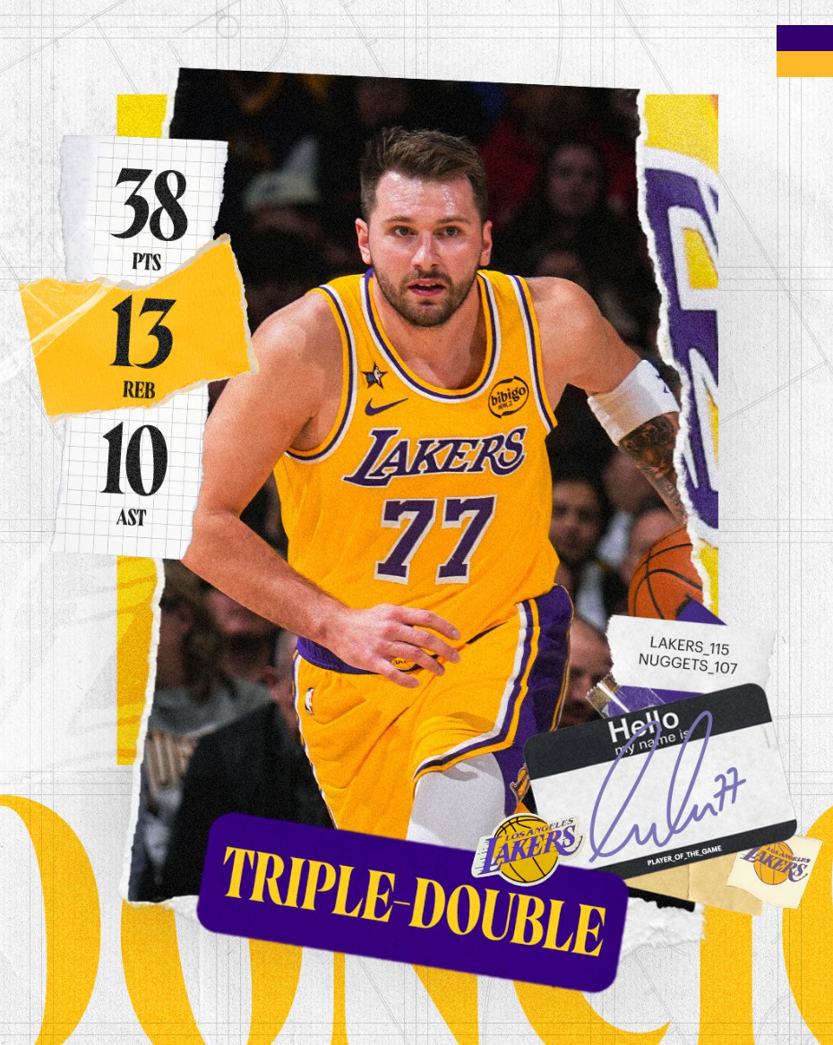 英雄联盟赛事-轰38+13+10创纪录！湖蜜高呼东契奇世界最强 詹姆斯：向他致敬